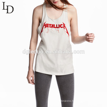 Fashion high quality plain white custom logo plain vests woman tank top